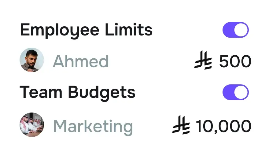 Built-in spend
policy controls