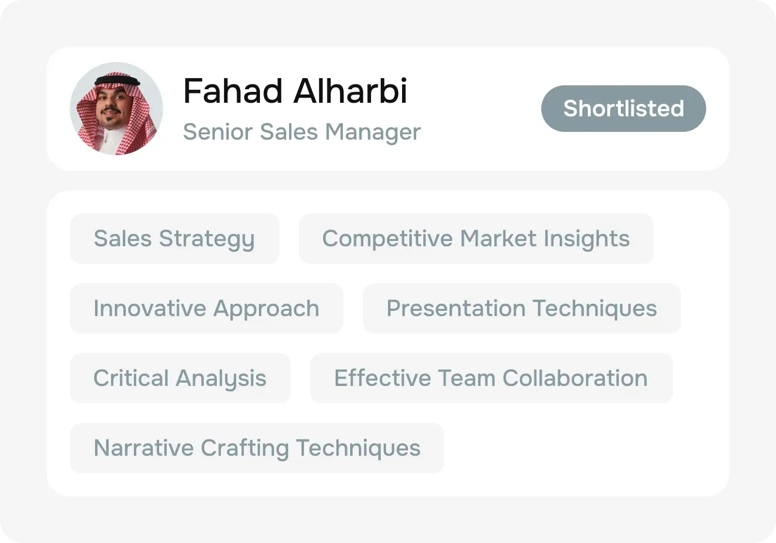 Shortlist top candidates with CV highlights